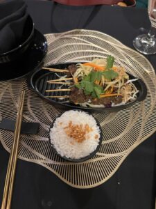 Sach Ko Ja Kak – lemongrass beef skewers at Khmai Cambodian restaurant in Rogers Park Chicago 